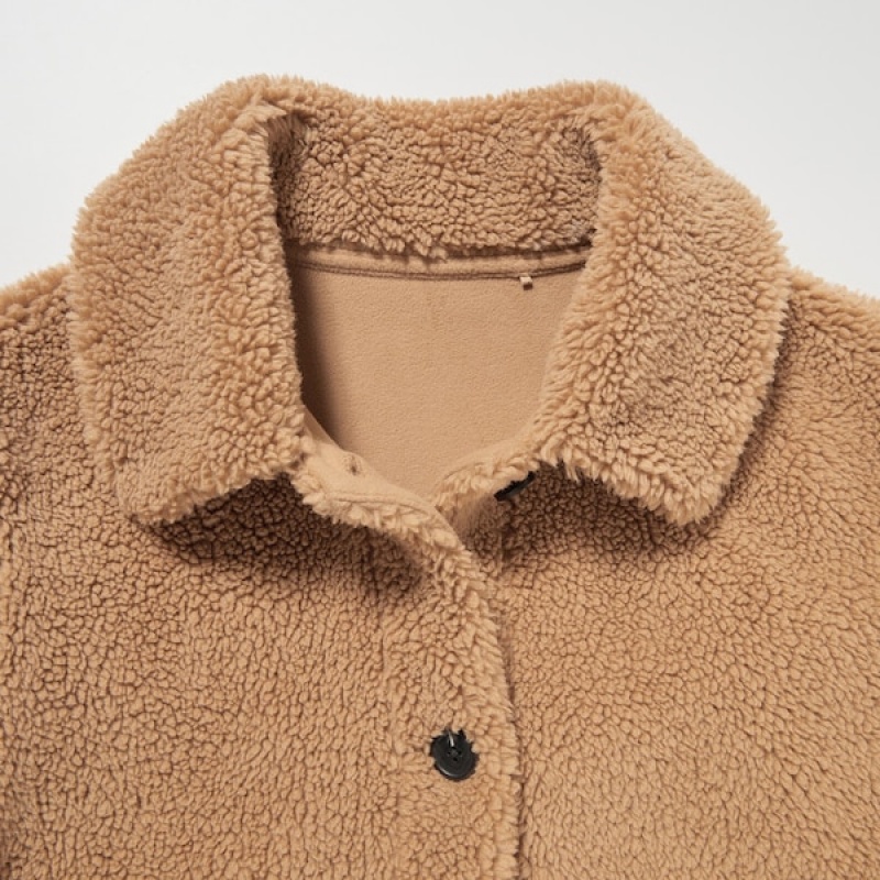 Uniqlo Pile-Lined Fleece Ženske jackets Smeđe | 3614-IKHGQ
