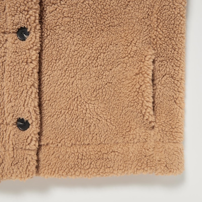 Uniqlo Pile-Lined Fleece Ženske jackets Smeđe | 3614-IKHGQ