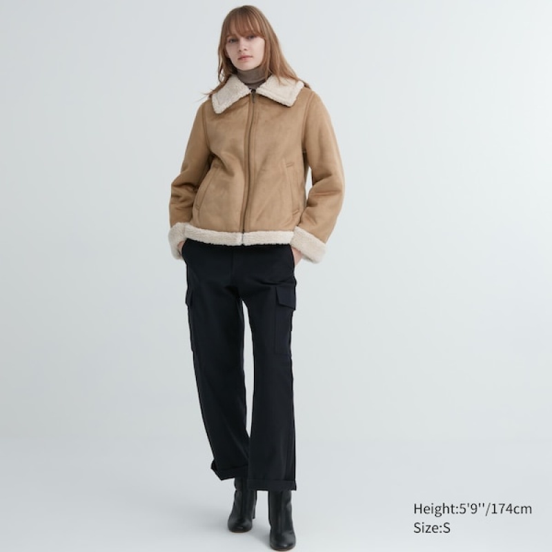 Uniqlo Pile-Lined Ženske jackets Bež | 6297-YEPZJ