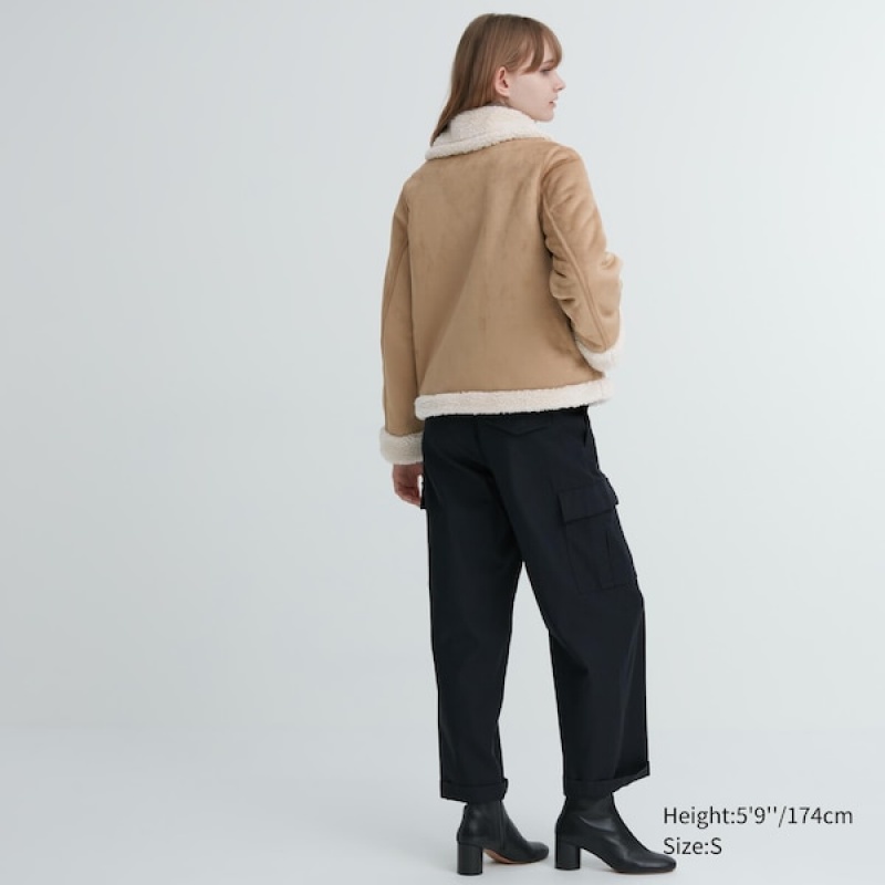 Uniqlo Pile-Lined Ženske jackets Bež | 6297-YEPZJ