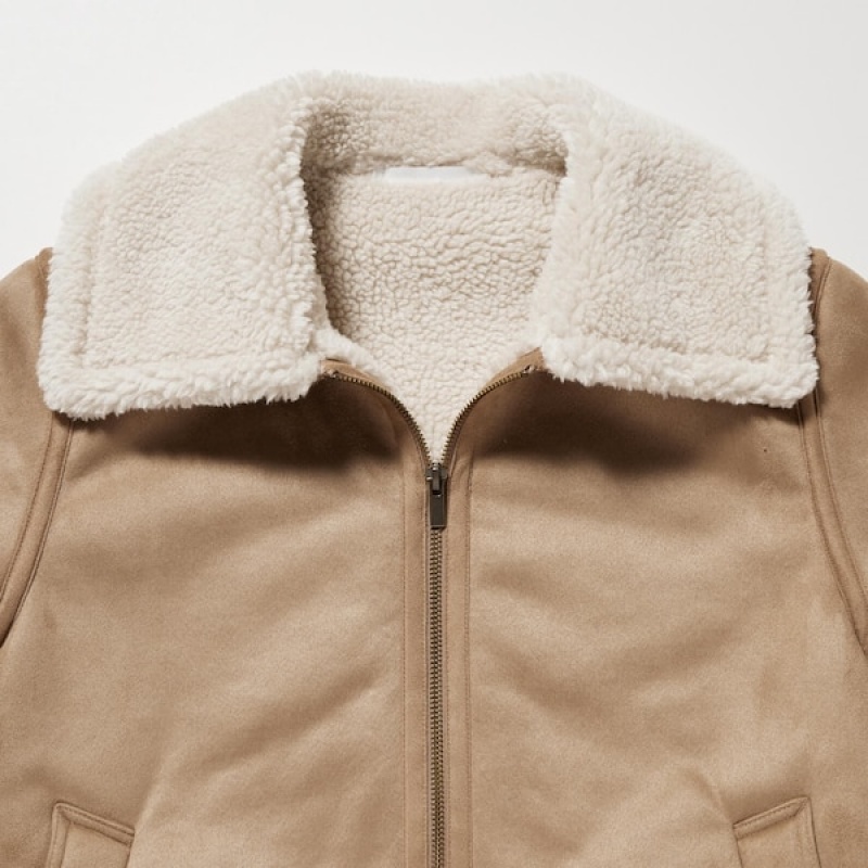 Uniqlo Pile-Lined Ženske jackets Bež | 6297-YEPZJ