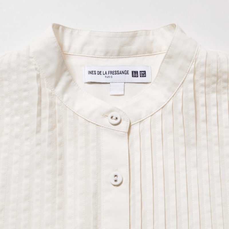 Uniqlo Pintuck Long Sleeve Ženske Košulje Bijele | 0537-PMGXB