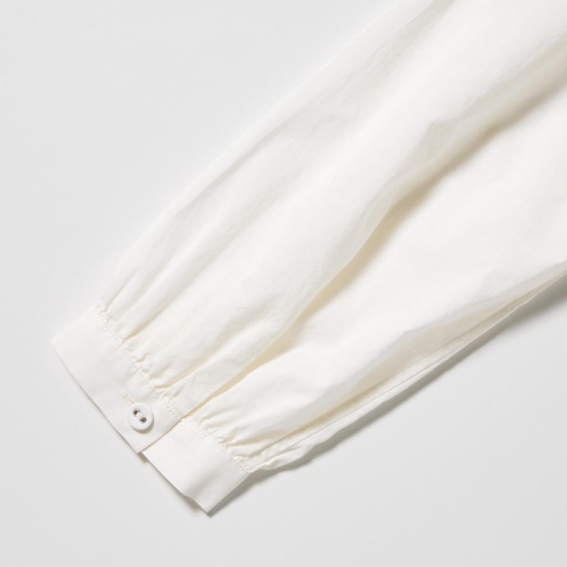 Uniqlo Pintuck Long Sleeve Ženske Košulje Bijele | 0537-PMGXB