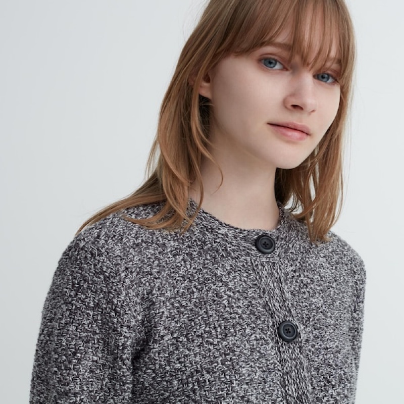 Uniqlo Pletene Short Ženske Kardigan Sive | 3125-MQZED