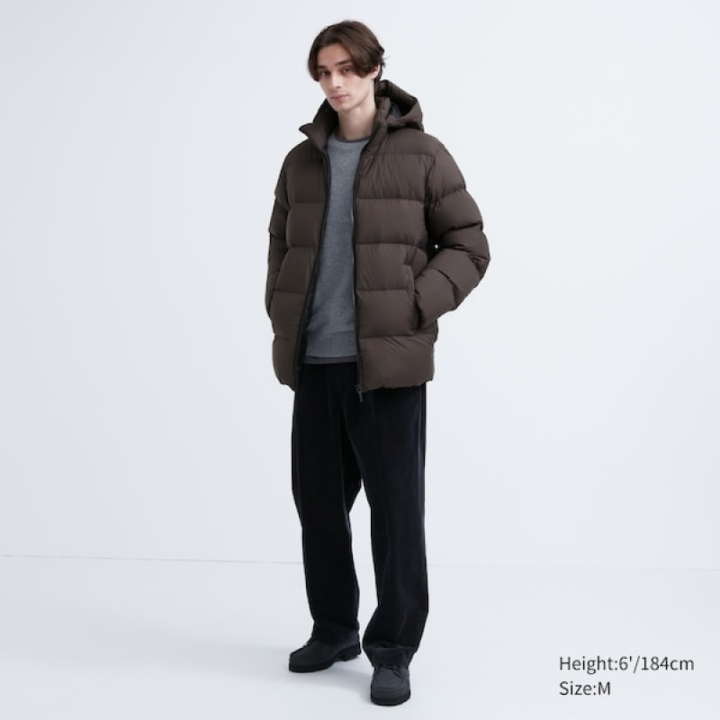 Uniqlo Powder Soft Down Muške jackets Smeđe | WSFPOI-568