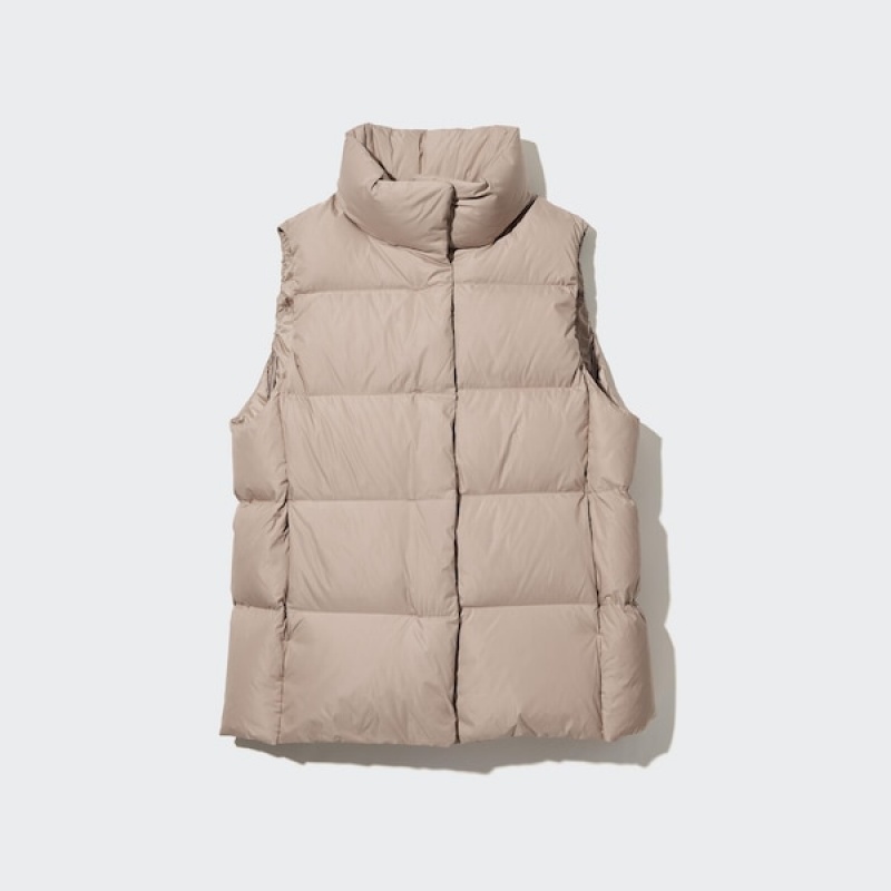 Uniqlo Powder Soft Down Ženske Prsluk Bež | 1642-MDYCK