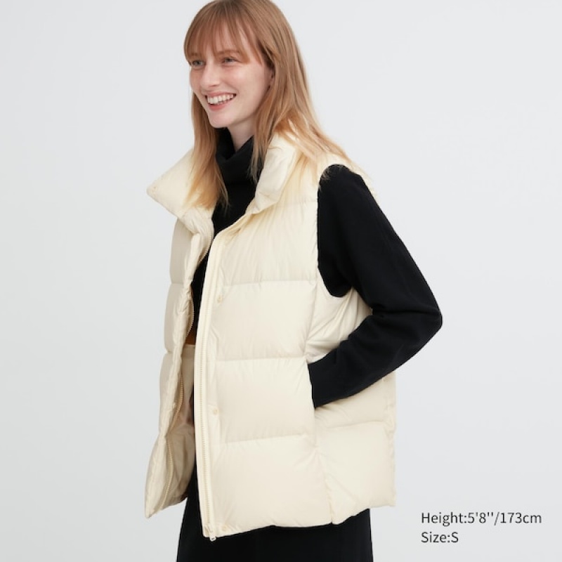 Uniqlo Powder Soft Down Ženske Prsluk Bijele | 6850-WADHT