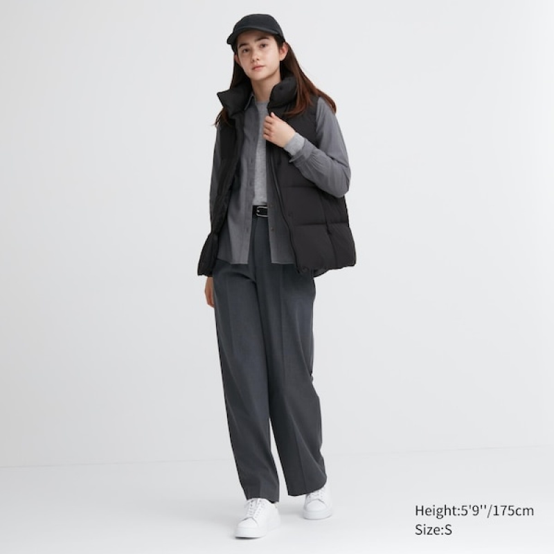 Uniqlo Powder Soft Down Ženske Prsluk Crne | 7438-KPUBY