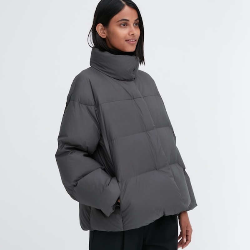 Uniqlo Powder Soft Down Ženske jackets Tamno Sive | 3687-FMTQC