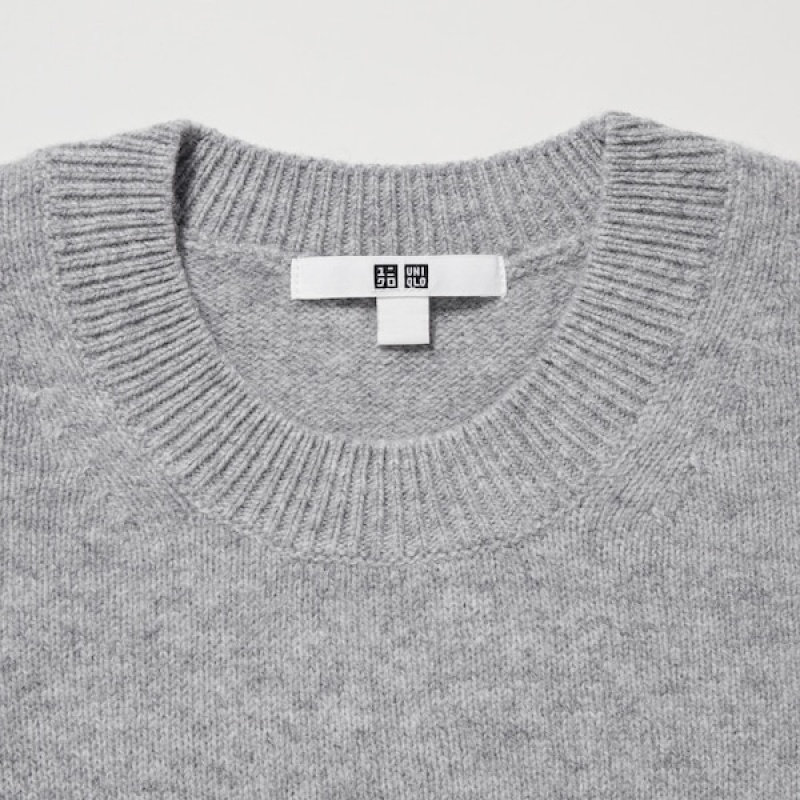 Uniqlo Premium Lambswool Crew Neck Long-Sleeve Ženske Džemperi Sive | 2970-SCXNZ