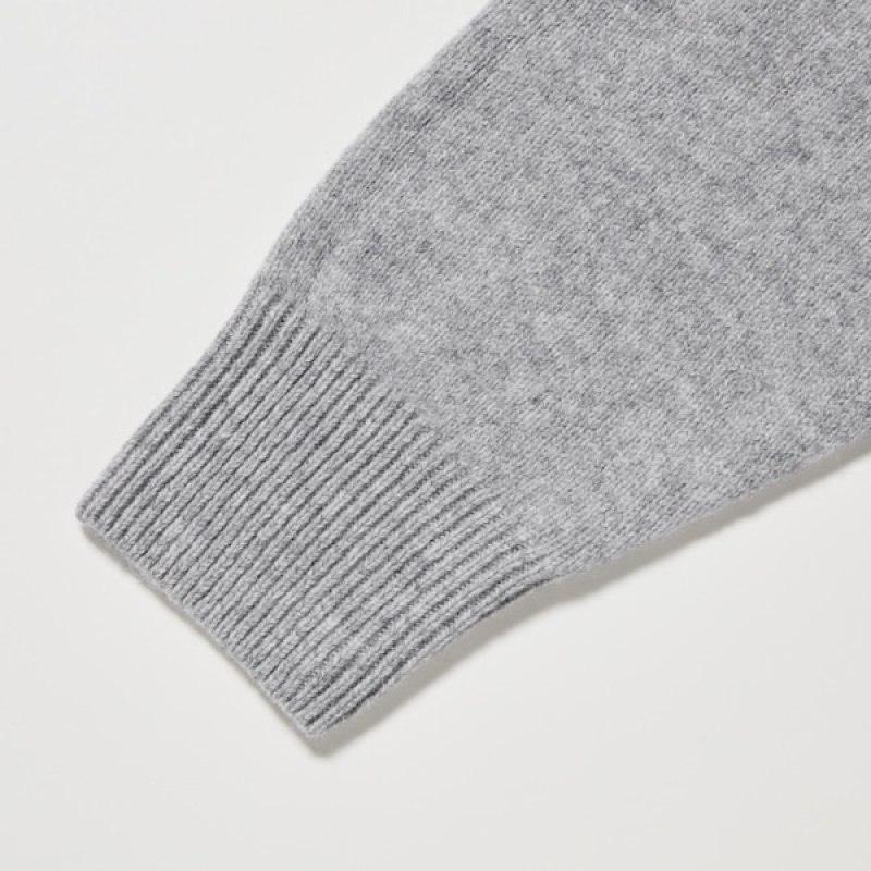 Uniqlo Premium Lambswool Crew Neck Long-Sleeve Ženske Džemperi Sive | 2970-SCXNZ