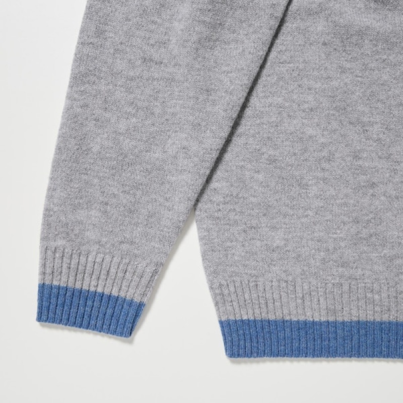 Uniqlo Premium Lambswool Crew Neck Long-Sleeve Muške Džemperi Tamno Sive | 9504-DIRHN