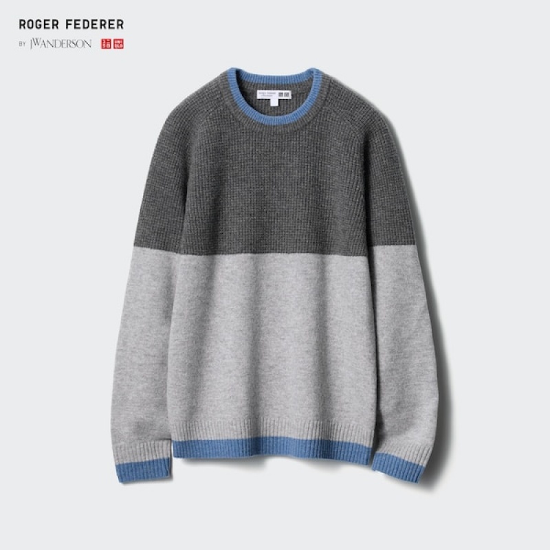 Uniqlo Premium Lambswool Crew Neck Long-Sleeve Muške Džemperi Tamno Sive | 9504-DIRHN