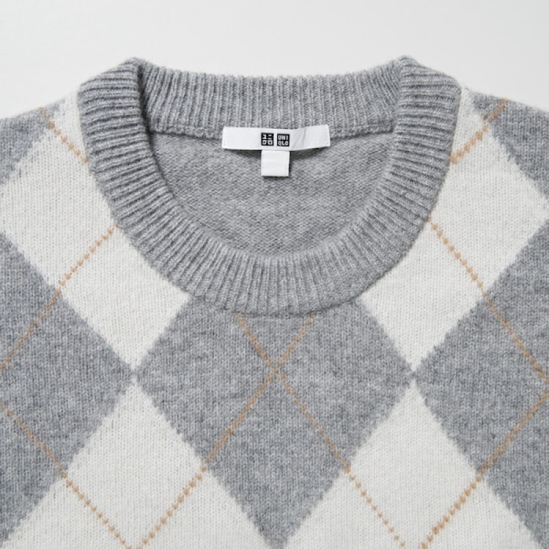 Uniqlo Premium Lambswool Long-Sleeve Crew Neck Ženske Džemperi Svijetlo Sive | 1695-OQEBD