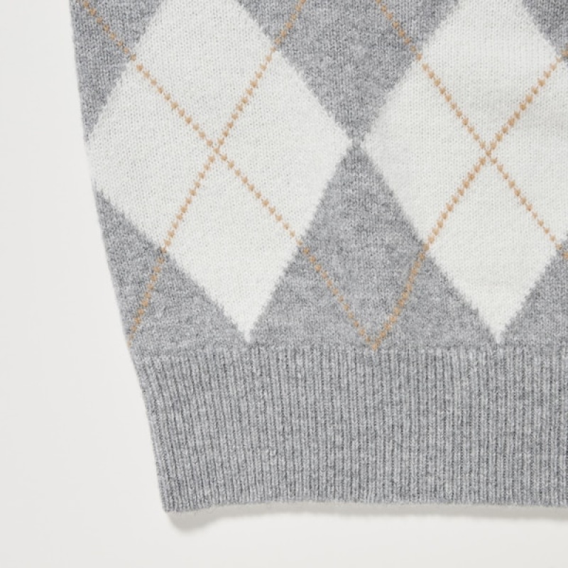 Uniqlo Premium Lambswool Long-Sleeve Crew Neck Ženske Džemperi Svijetlo Sive | 1695-OQEBD
