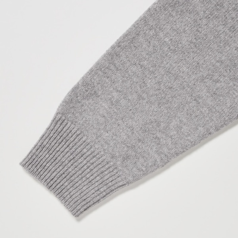 Uniqlo Premium Lambswool V-Neck Long-Sleeve Muške Kardigan Bež | 2465-USTKM