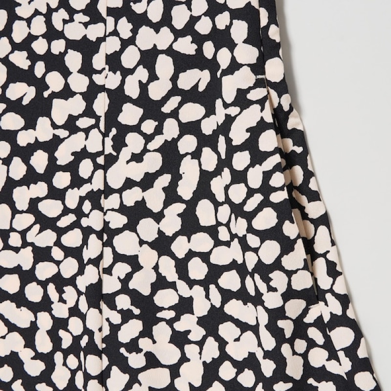 Uniqlo Printed V-Neck Short-Sleeve Mini Ženske Haljina Crne | 5167-YFHCK