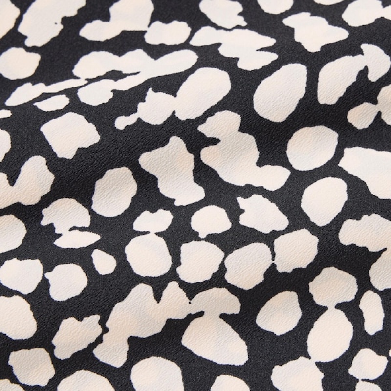 Uniqlo Printed V-Neck Short-Sleeve Mini Ženske Haljina Crne | 5167-YFHCK