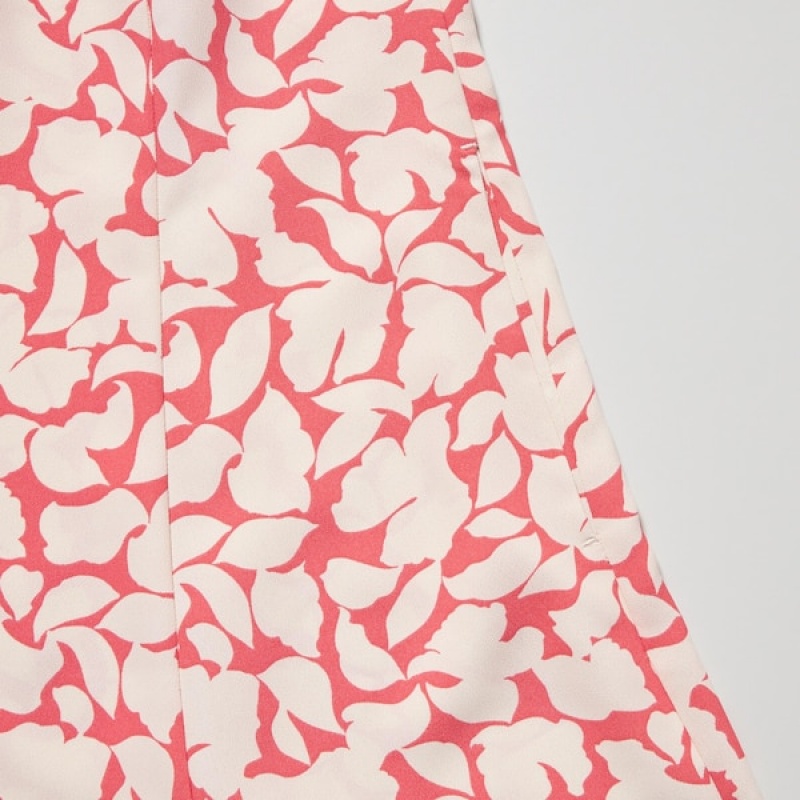 Uniqlo Printed V-Neck Sleeveless Mini Ženske Haljina Roze | 6784-SNKDH