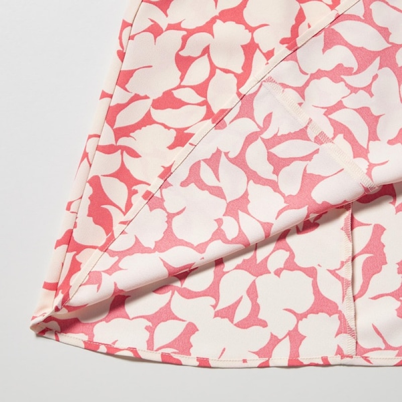 Uniqlo Printed V-Neck Sleeveless Mini Ženske Haljina Roze | 6784-SNKDH