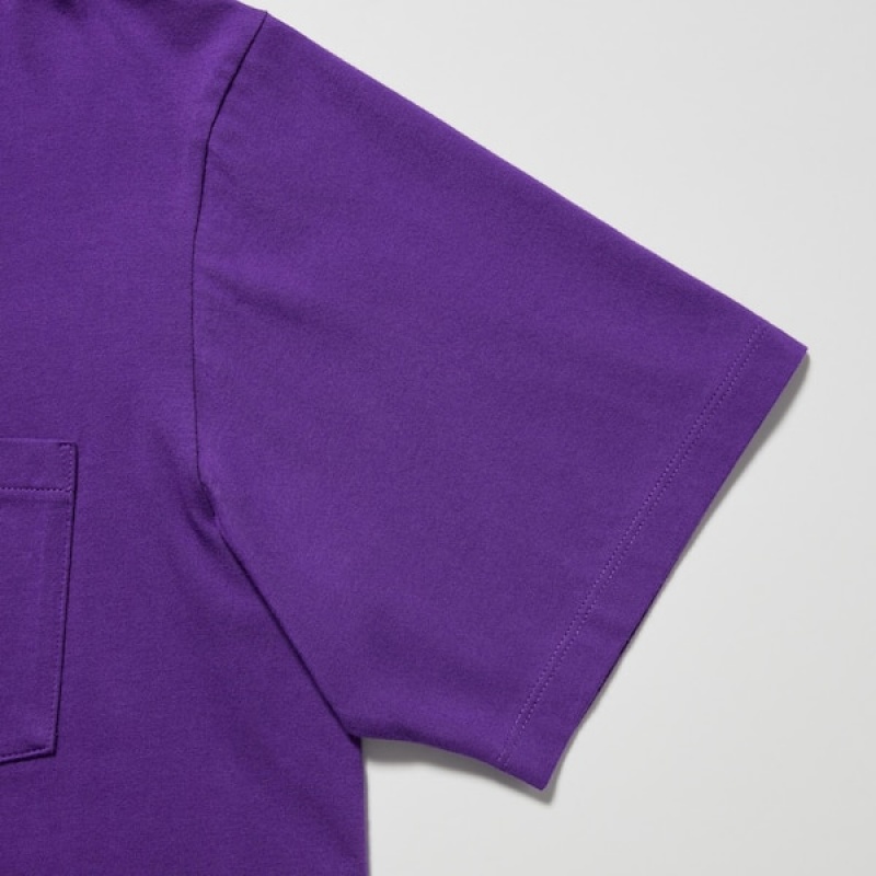 Uniqlo RF Short-Sleeve Graficke Ženske Majice Ljubičaste | 2701-NOIDP
