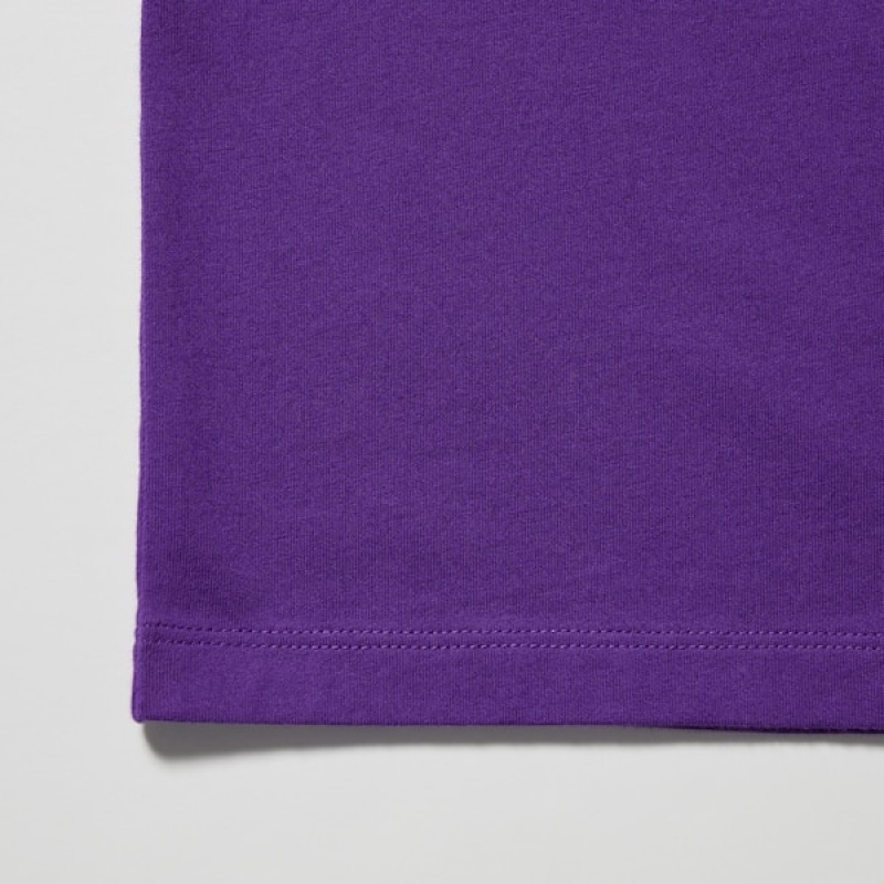 Uniqlo RF Short-Sleeve Graficke Ženske Majice Ljubičaste | 2701-NOIDP