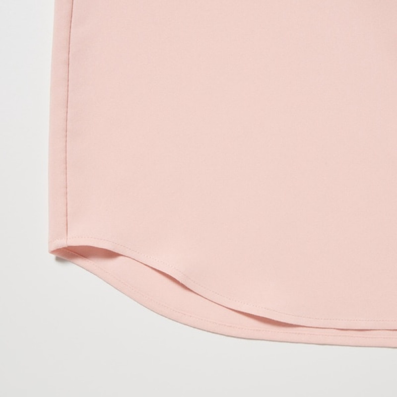 Uniqlo Rayon Long-Sleeve Ženske Košulje Roze | 3596-TOSQR