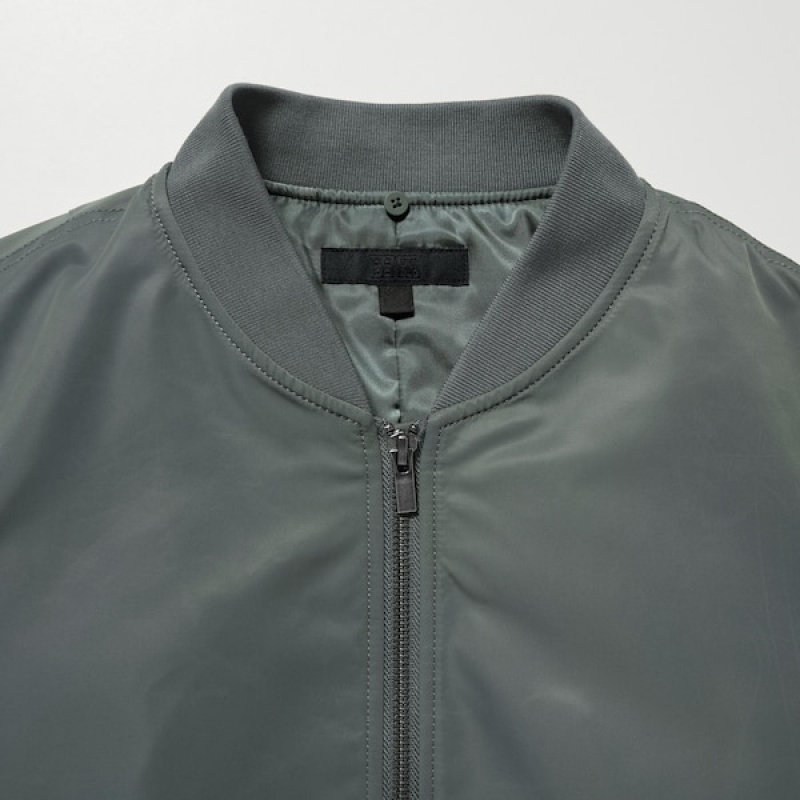 Uniqlo Rebrasti Blouson Ženske jackets Maslinasto Zelene | 6734-FALUD