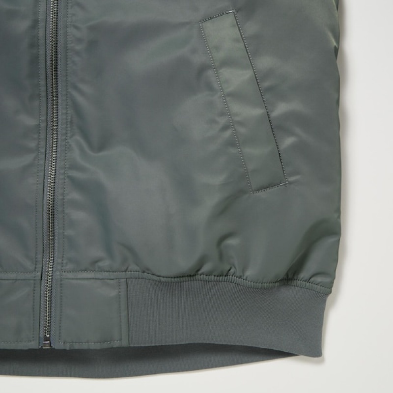 Uniqlo Rebrasti Blouson Ženske jackets Maslinasto Zelene | 6734-FALUD