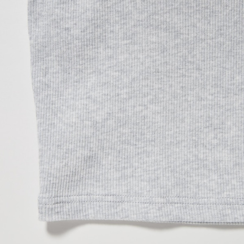 Uniqlo Rebrasti Cropped Sleeveless Bra Ženske Topi Sive | 6239-YQFEC