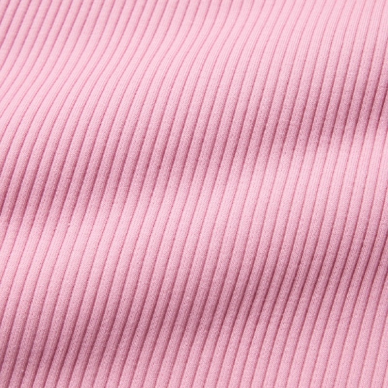 Uniqlo Rebrasti Racer Back Cropped Tank Ženske Topi Roze | 3961-SDNHM