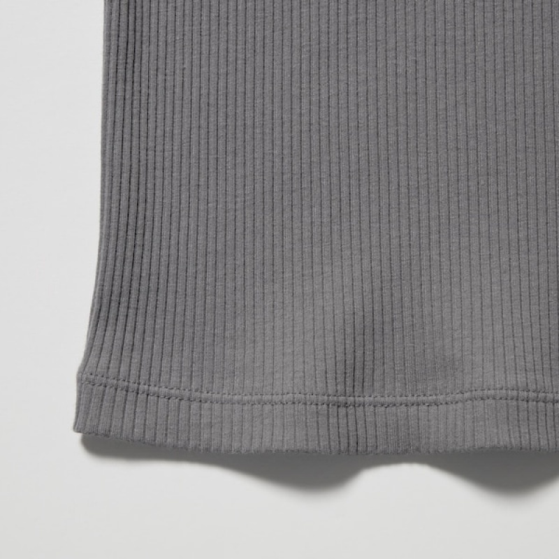 Uniqlo Rebrasti Tank Ženske Topi Sive | 2967-YTBQA