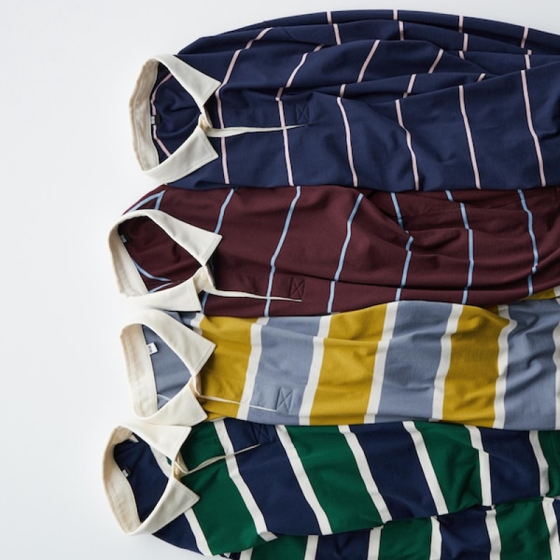 Uniqlo Rugger Long-Sleeve Muške Polo Majica Žute | 7584-OHFZU
