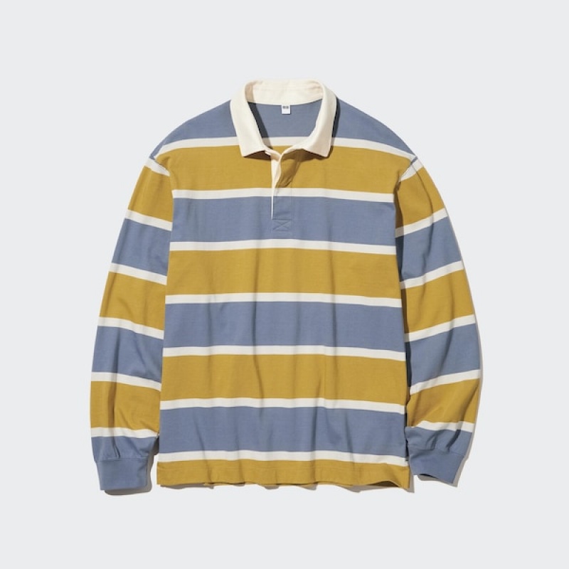 Uniqlo Rugger Long-Sleeve Muške Polo Majica Žute | 7584-OHFZU