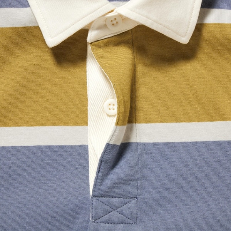 Uniqlo Rugger Long-Sleeve Muške Polo Majica Žute | 7584-OHFZU