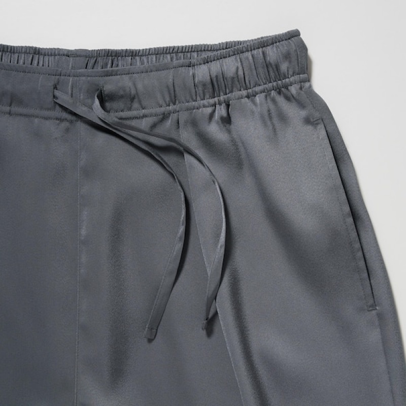 Uniqlo Satin Drape Ženske Jogger Hlače Tamno Sive | 2539-ZEVAY