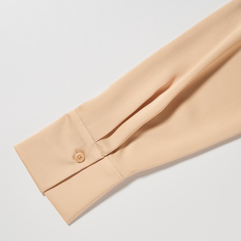 Uniqlo Satin Long-Sleeve Ženske Košulje Narančaste | 0438-MNWAP