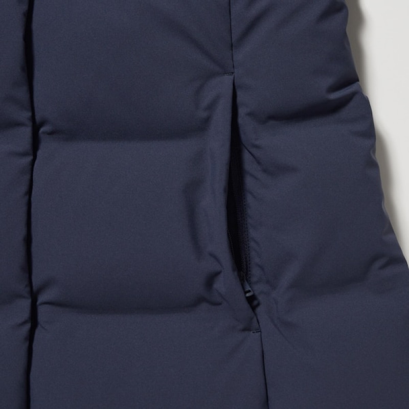 Uniqlo Seamless Down Long Ženske Kaputi Tamnoplave | 2389-MRDCS
