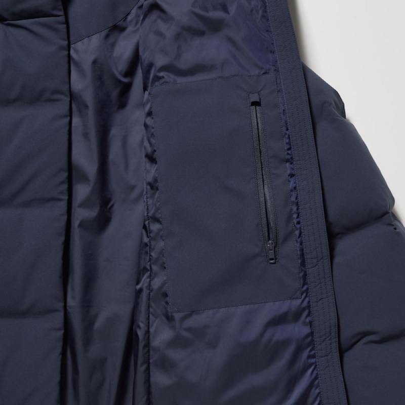 Uniqlo Seamless Down Long Ženske Kaputi Tamnoplave | 2389-MRDCS