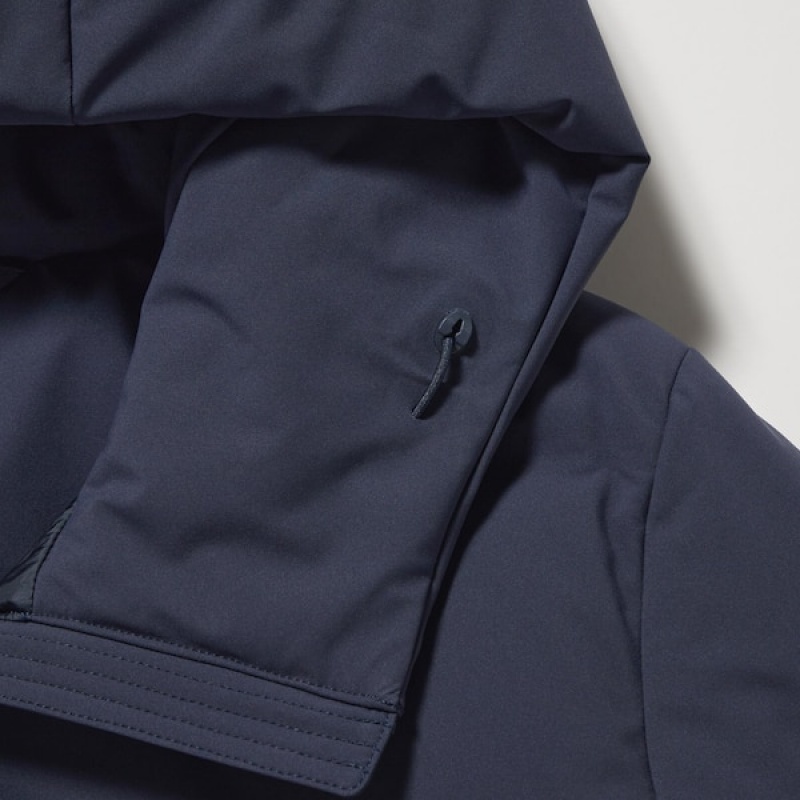 Uniqlo Seamless Down Long Ženske Kaputi Tamnoplave | 2389-MRDCS