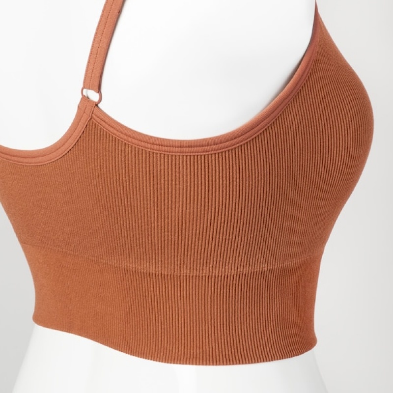 Uniqlo Seamless Half Camisole Ženske Grudnjaci Smeđe | 9872-XGASZ
