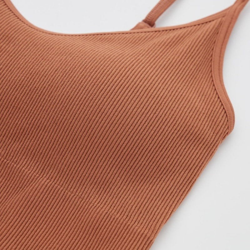 Uniqlo Seamless Half Camisole Ženske Grudnjaci Smeđe | 9872-XGASZ