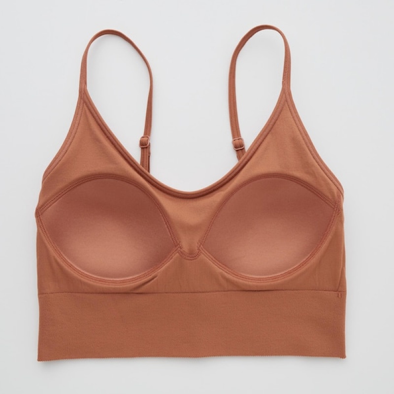 Uniqlo Seamless Half Camisole Ženske Grudnjaci Smeđe | 9872-XGASZ