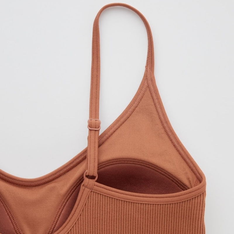 Uniqlo Seamless Half Camisole Ženske Grudnjaci Smeđe | 9872-XGASZ