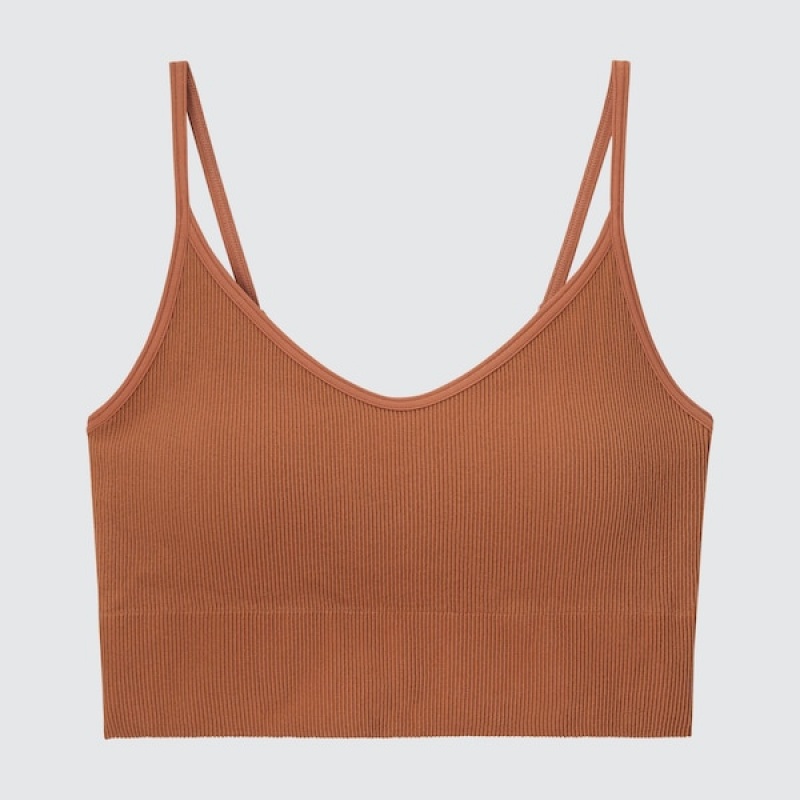 Uniqlo Seamless Half Camisole Ženske Grudnjaci Smeđe | 9872-XGASZ