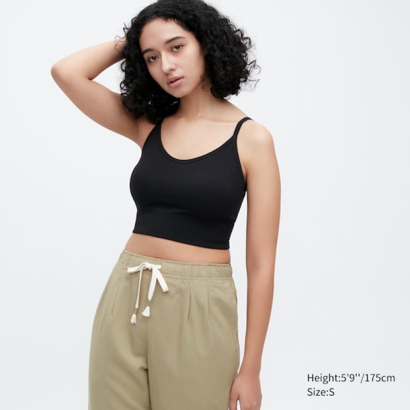 Uniqlo Seamless Half Camisole Ženske Grudnjaci Crne | 0829-MZVGS