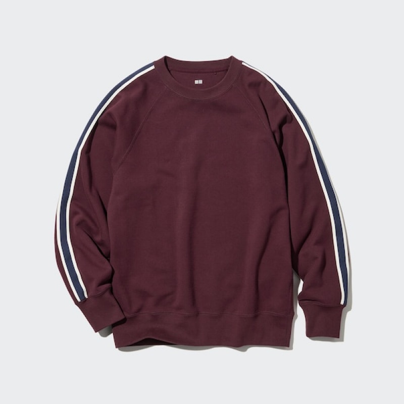 Uniqlo Side-Stripe Muške Dukserice Bordo | 7056-DEQAJ