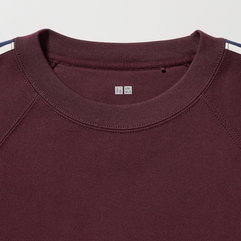 Uniqlo Side-Stripe Muške Dukserice Bordo | 7056-DEQAJ