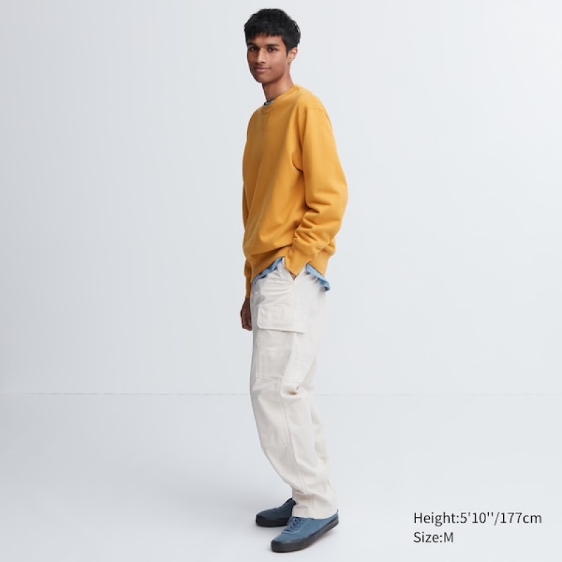 Uniqlo Side-Stripe Muške Dukserice Žute | 6257-QLJCU