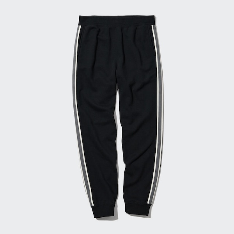 Uniqlo Side-Stripe Muške Trenirke Crne | 6837-NSMVP